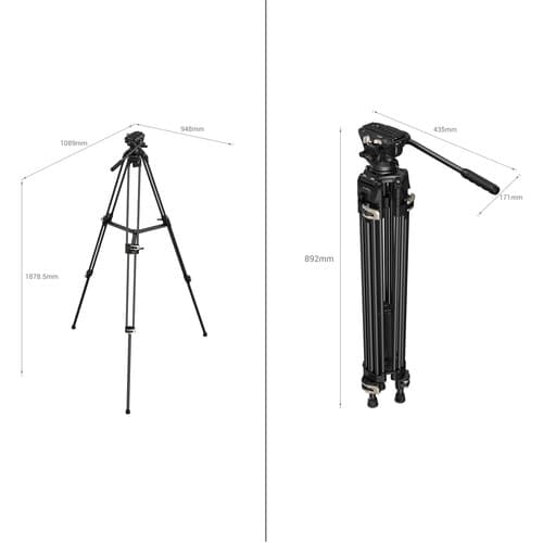 SmallRig - AD-01 Tripé Resistente com Cabeça Fluída